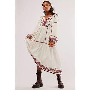 Free People Sweet Escape Embroidered Midi Dress Size M. B23